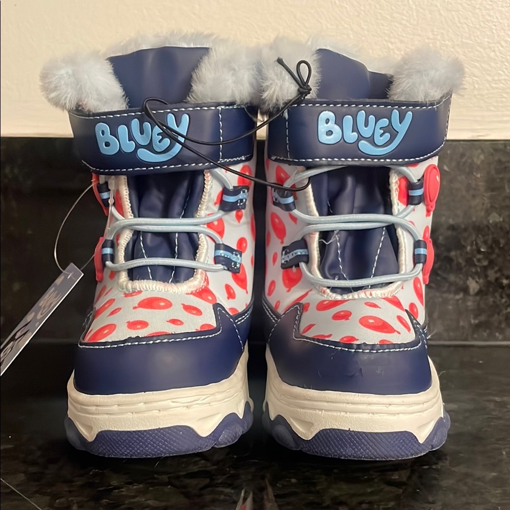 Bluey Kids Snow Boots - Blue and Red